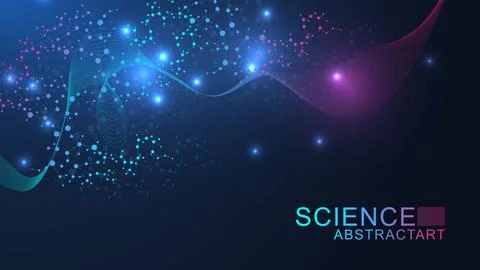 Modern abstract molecules structure for science or medical background. DNA helix Stock Illustration