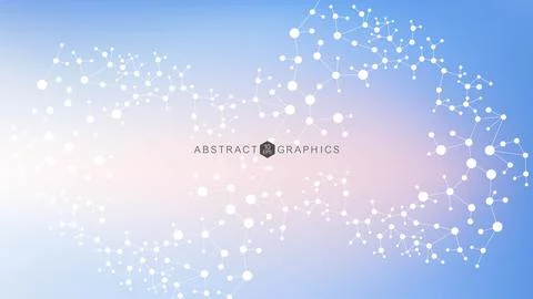 Modern abstract molecules structure for science or medical background. DNA helix Stock Illustration