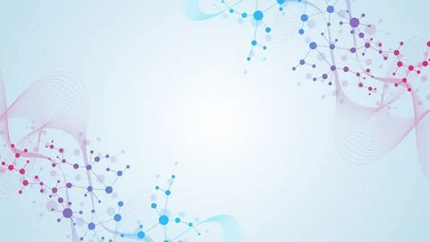 Modern abstract molecules structure for science or medical background. DNA helix Stock Illustration