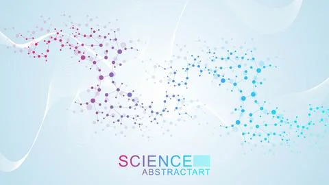 Modern abstract molecules structure for science or medical background. DNA helix Stock Illustration