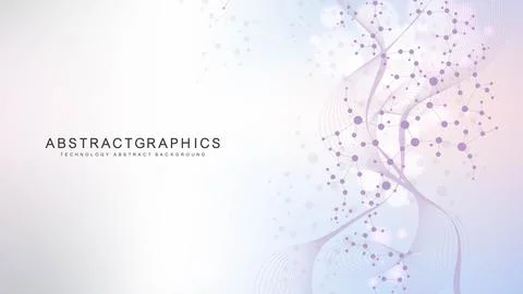 Modern abstract molecules structure for science or medical background. DNA helix Stock Illustration