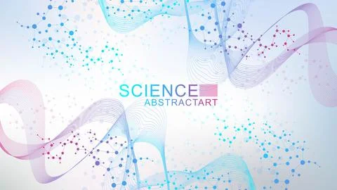 Modern abstract molecules structure for science or medical background. DNA helix Illustrazione stock