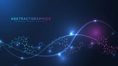 Modern abstract molecules structure for science or medical background. DNA helix Stock Illustration