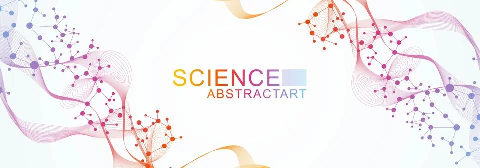 Modern abstract molecules structure for science or medical background. DNA helix Stock Illustration