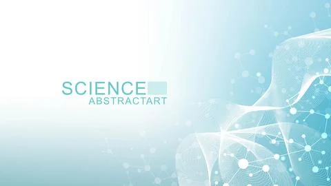 Modern abstract molecules structure for science or medical background. DNA helix Illustrazione stock