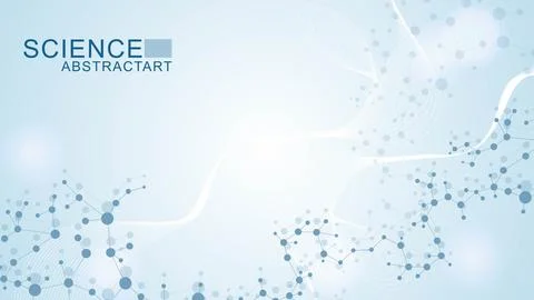 Modern abstract molecules structure for science or medical background. DNA helix Stock Illustration