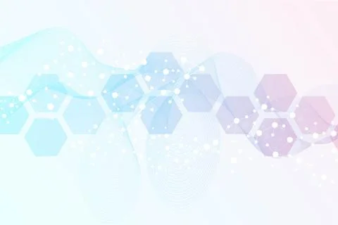 Modern abstract molecules structure for science or medical background. DNA helix Stock Illustration