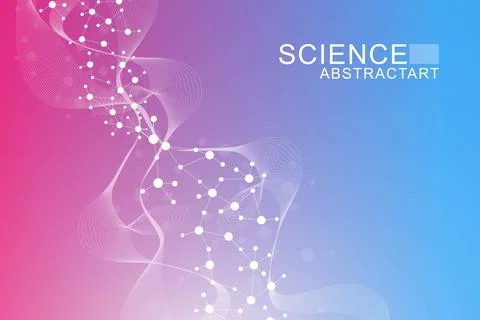 Modern abstract molecules structure for science or medical background. DNA helix Stock Illustration