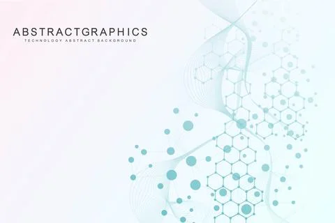 Modern abstract molecules structure for science or medical background. DNA helix Stock Illustration