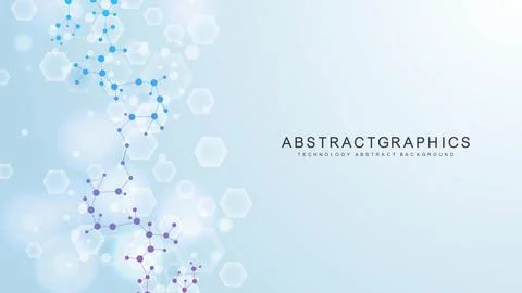 Modern abstract molecules structure for science or medical background. DNA helix Stock Illustration