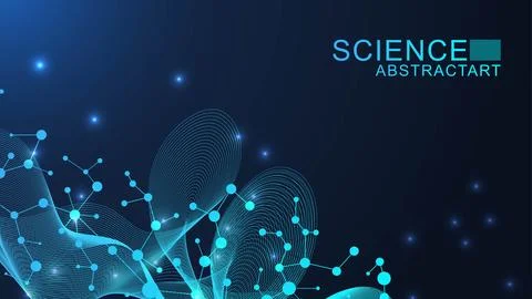 Modern abstract molecules structure for science or medical background. DNA helix Stock Illustration