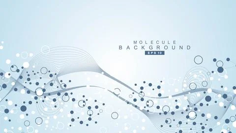 Modern abstract molecules structure for science or medical background. DNA helix Stock Illustration