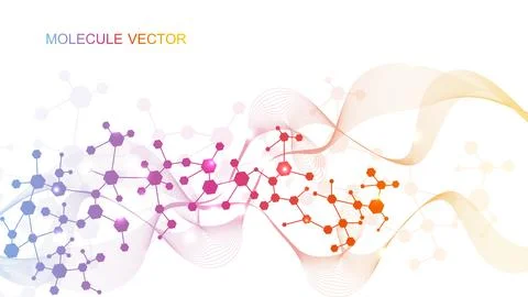 Modern abstract molecules structure for science or medical background. DNA helix Illustrazione stock