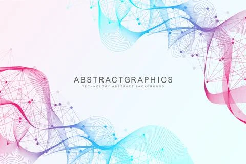 Modern abstract molecules structure for science or medical background. DNA helix Stock Illustration