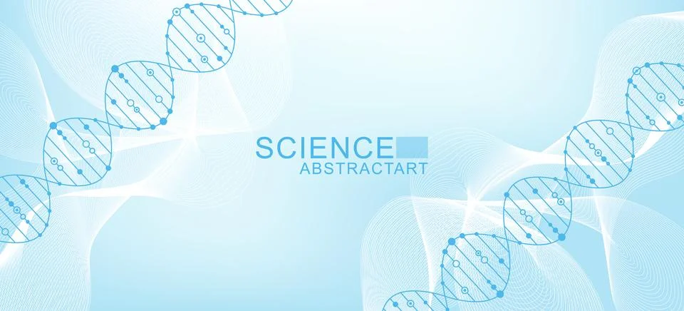 Modern abstract molecules structure for science or medical background. DNA helix Stock Illustration