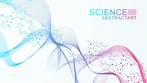 Modern abstract molecules structure for science or medical background. DNA helix Stock Illustration