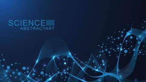 Modern abstract molecules structure for science or medical background. DNA helix Illustrazione stock