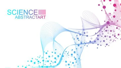 Modern abstract molecules structure for science or medical background. DNA helix Stock Illustration