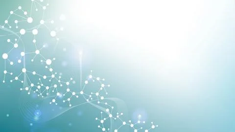 Modern abstract molecules structure for science or medical background. DNA helix Stock Illustration