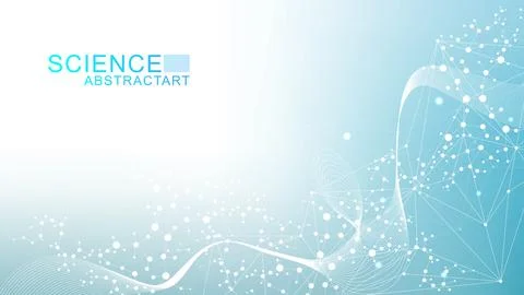 Modern abstract molecules structure for science or medical background. DNA helix Stock Illustration