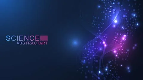 Modern abstract molecules structure for science or medical background. DNA helix Stock Illustration