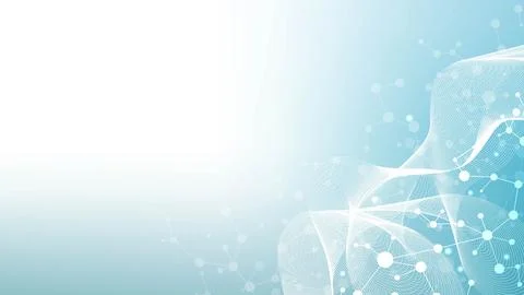 Modern abstract molecules structure for science or medical background. DNA helix Stock Illustration