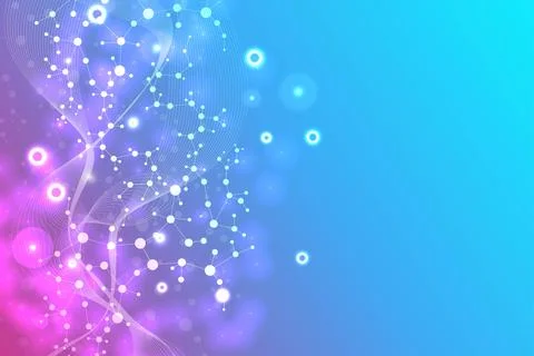 Modern abstract molecules structure for science or medical background. DNA helix Stock Illustration