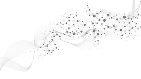 Modern abstract molecules structure for science or medical background. DNA helix Stock Illustration