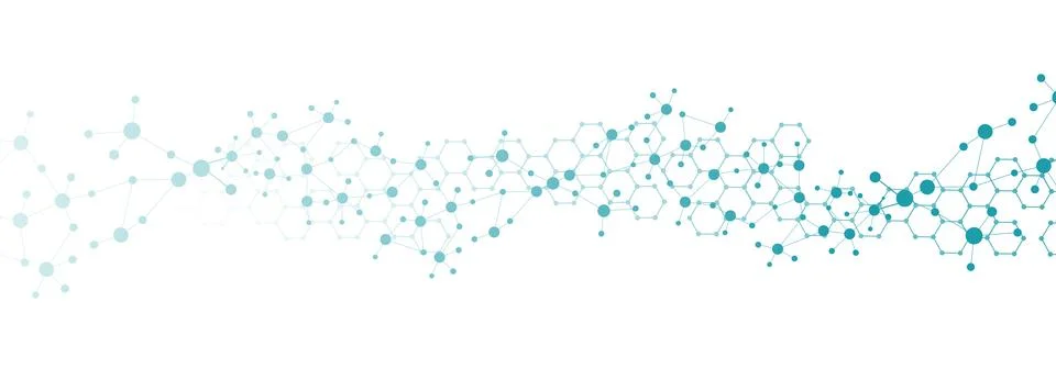 Modern abstract molecules structure for science or medical background. DNA helix Stock Illustration