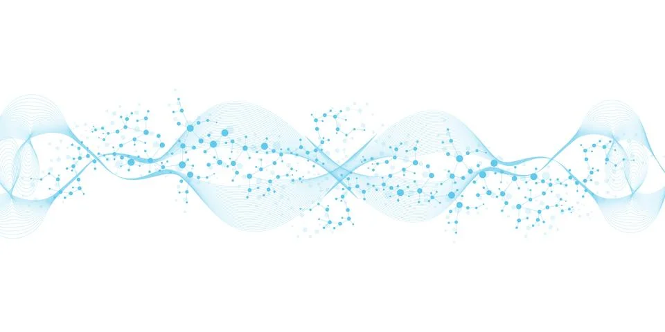 Modern abstract molecules structure for science or medical background. DNA helix Stock Illustration