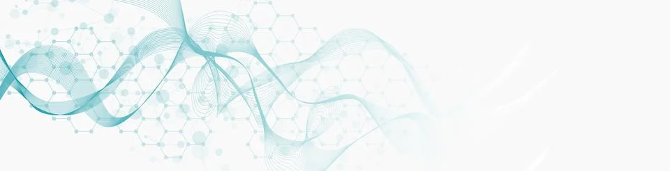 Modern abstract molecules structure for science or medical background. DNA helix Stock Illustration
