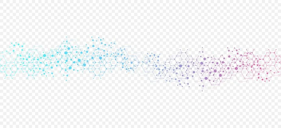 Modern abstract molecules structure for science or medical background. DNA helix Stock Illustration