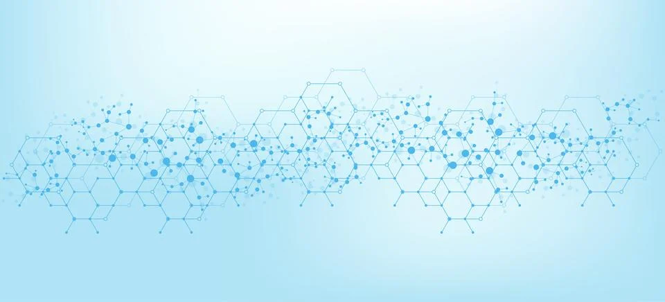 Modern abstract molecules structure for science or medical background. DNA helix Stock Illustration