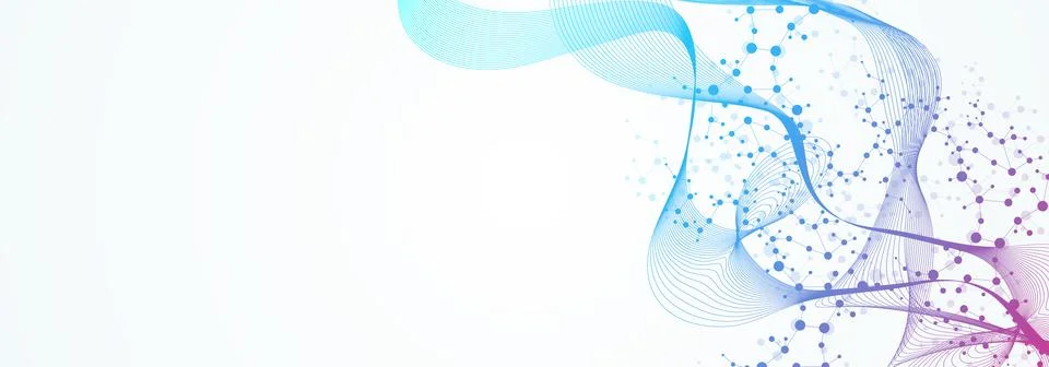 Modern abstract molecules structure for science or medical background. DNA .. Foto stock