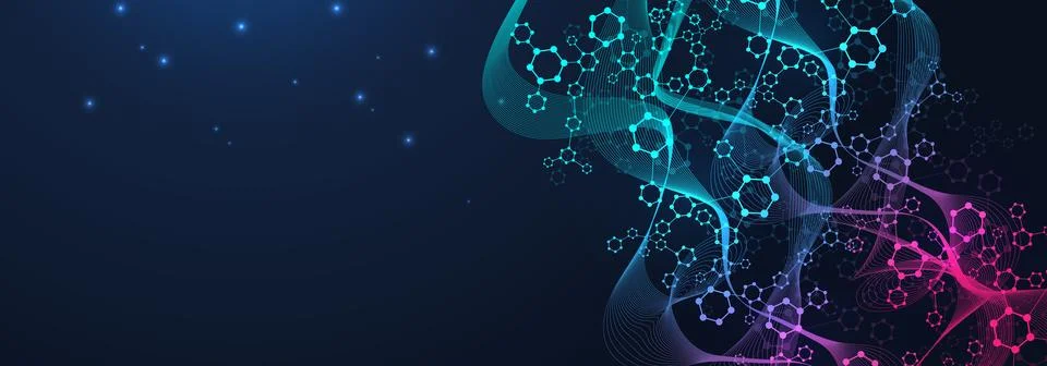 Modern abstract molecules structure for science or medical background. DNA .. Foto stock