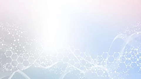 Modern abstract molecules structure for science or medical background. DNA he Foto stock