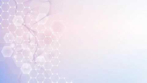 Modern abstract molecules structure for science or medical background. DNA he Foto stock