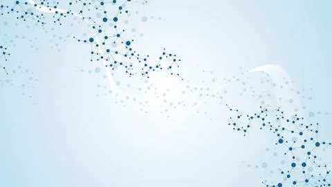 Modern abstract molecules structure for science or medical background. DNA he Foto stock