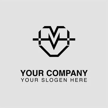 Modern abstract monogram logo design for business company and brand identity Stock Illustration