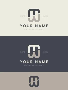 Modern abstract monogram logo design with elegant typography and neutral colo Stock Illustration