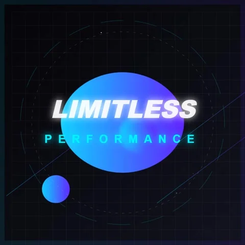 Modern abstract motion graphic featuring limitless performance text with gl.. Vídeos de archivo 333094159