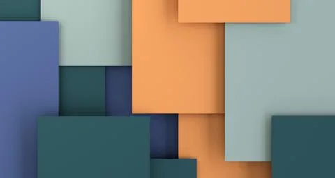 Modern abstract multicolor geometric background with 3D squares Stock Illustration