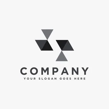 Modern abstract negative space triangle letter S logo icon Illustrazione stock