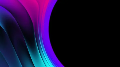 Modern Abstract Neon Gradient Left Side Frame Overlay with Black Copy Space Stock Footage 339034321