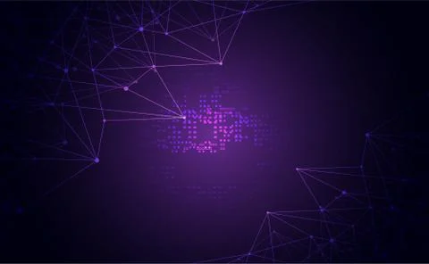Modern abstract network science connection technology internet and graphic de Иллюстрация
