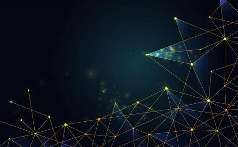 Modern abstract network science connection technology gold line premium dot a Illustration