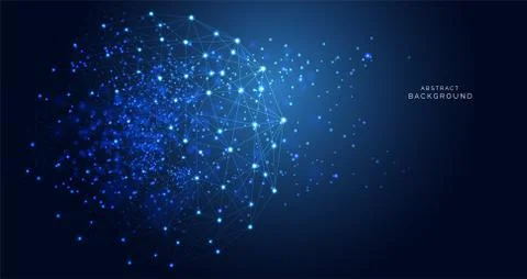 Modern abstract network science connection technology line dot and graphic de Illustrazione stock
