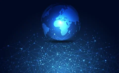 Modern abstract network world science connection technology internet and grap Stock-Illustration