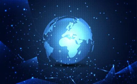 Modern abstract network world science connection technology internet and grap Иллюстрация