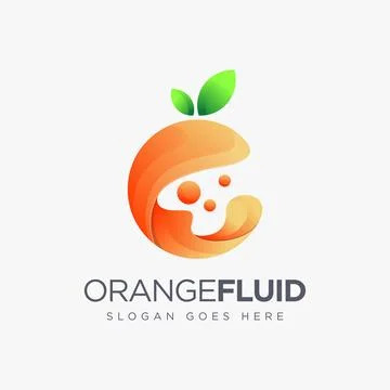 Modern Abstract Orange Fruit fluid logo Stock Illustration